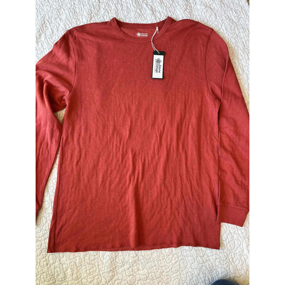 Alpine‎ Design Men's Long Sleeve Crew Neck Shirt Size Large - Red #647